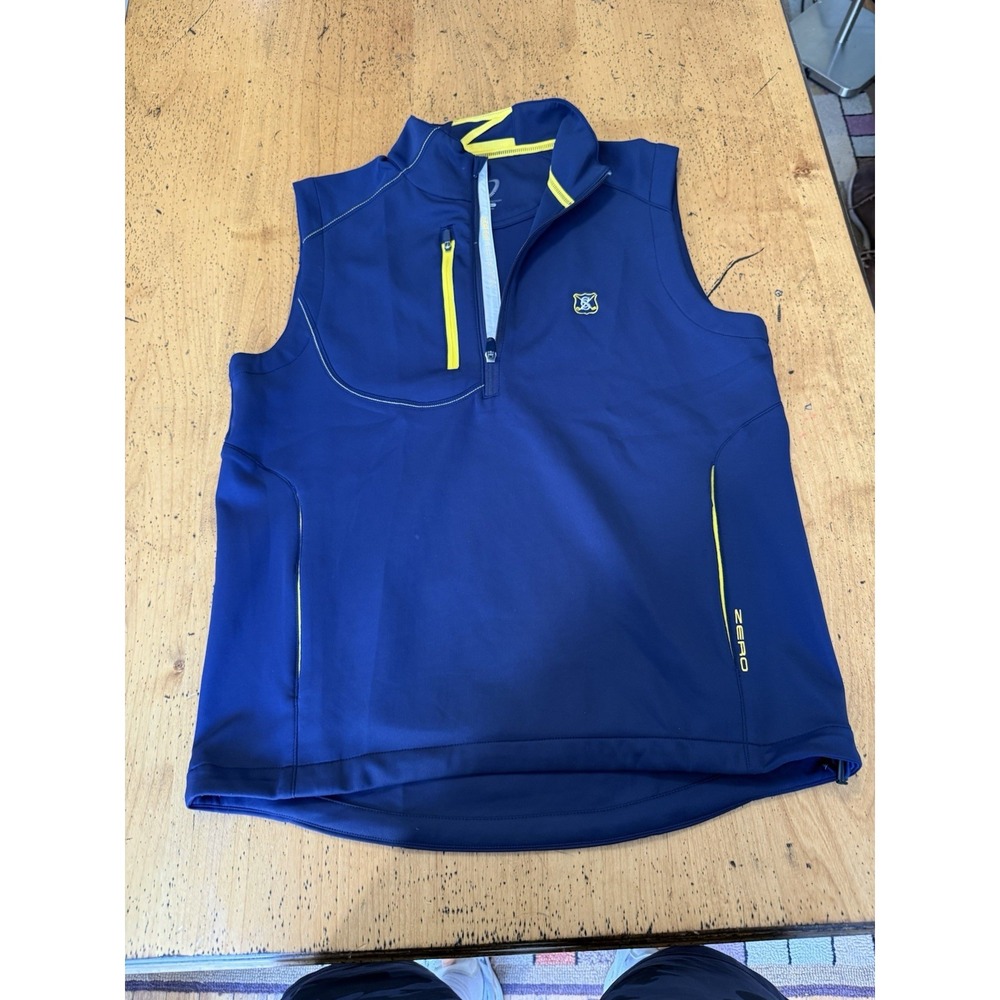 Zero‎ Restriction Vest Mens Small Navy Blue Tour Series Performance 1/4 Zip Golf